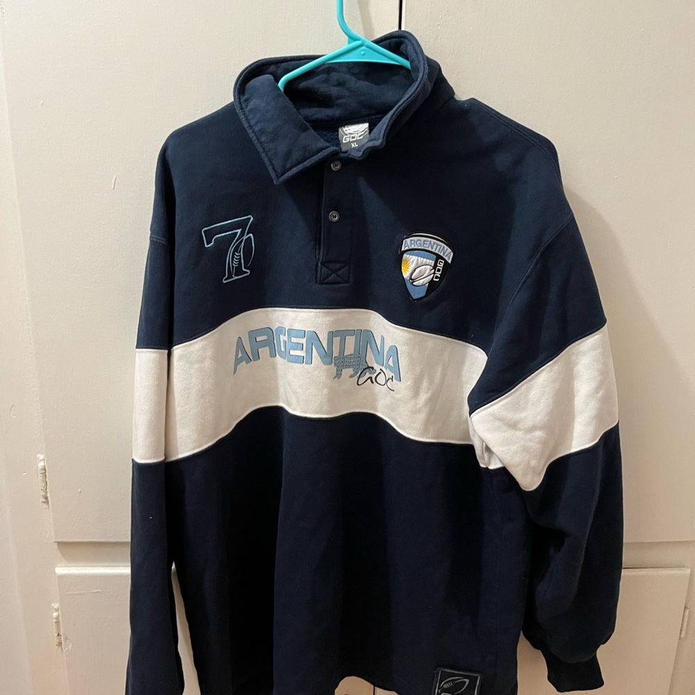 XL Argentina Rugby Collared Fleece
